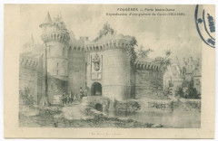 Fougeres _ Porte Notre-Dame - Reproduction d'une gravure de Cicéri (1813-1890).