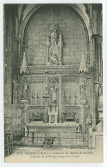 1731. Fougères (I.-&-V.) - Intérieur de l'Eglise St-Sulpice - L'Autel de la Vierge en granit sculpté.