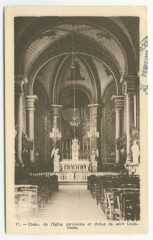 11. Choeur de l'Eglise paroissiale et statue de saint Louis-Marie -
													35 Ille et Vilaine
												