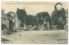 7. Pancé (I.-et-V.). - Ruines importantes du Château du Frétay, XIVe siècle, flanqué de six tours, démantelé en 1598.