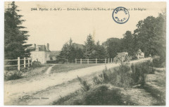 2944. Pipriac (I.-&-V.) - Entrée du Château du Tertre, et route de Bruc à St-Séglin.