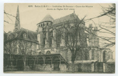 Carte postale ancienne 4695.  Redon (I.-et-V.).- Institution St-Sauveur.- Cour des moyens - Abside de l'église, XII° siècle.
                                                                     à Redon
                                