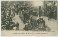 9. Rennes. - Fête des Fleurs - 20 - 21 Mai 1923. - Train des voyageurs en 1837.