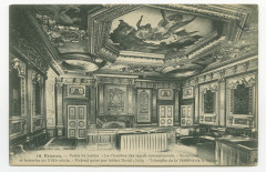 19.- Rennes. - Palais de Justice - La Chambre des appels correctionnels. - Sculptures et boiseries du XVIIe siècle. Plafond peint par Jobbet Duval (1