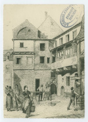 8 - Le vieux Rennes - La cour du couvent des Calvairiennes. (par Bussel)