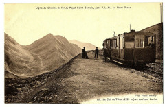 Haute-Savoie Le Fayet-Saint-Gervais gare Plm au Mont-Blanc animé train