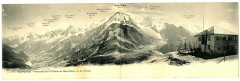 Haute-Savoie Saint-Gervais Carte Panoramique Chaine du Mt-blanc 28x8cm