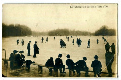 Rhône Lyon Patinage au Lac de la Tête d'Or animé carte-photo à Lyon