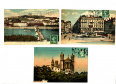 Rhône Lyon lot de 3 Cpa à Lyon