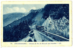 Savoie Aix-les-Bains Chemin de fer du Revard Une tranchée train à Aix-les-Bains