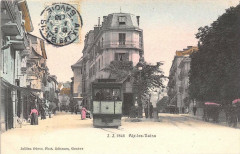 Aix Les Bains Tramway (cliché colorisé à Aix-les-Bains