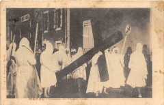 Mende Procession Des Penitents Blancs (dos non divisé) à Mende