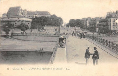 Nantes Pont De La Rotonde Et Chateau (dos non divisé) à Nantes