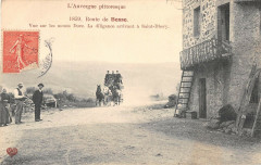 Route De Besse Vue Sur Monts  La Diligence Arrivant A Saint Desery (Rare