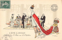 Cpa Illustrateur L'Ete A Evian