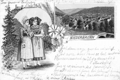 Gruss Aus Niederbronn (dos non divisé) Annee 1897 à Russ