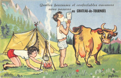 Chateau De Tournoel Jolie Cpa A Systeme De Depliant