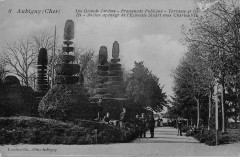 Aubigny Les Grands Jardins Promenade Publique (cpa émail -
													18 Cher
												
