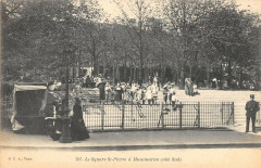 Carte postale ancienne Le Square Saint-Pierre à Montmartre (côté Sud)
                                                                     à Paris 18e
                                