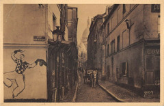Carte postale ancienne Montmartre - La Rue Saint-Rustique
                                                                     à Paris 18e
                                