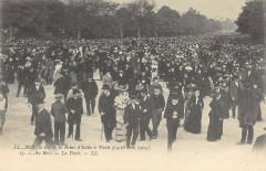 Le Roi Et La Reine D'Italie A Paris 1903 Au Bois La Foule à Paris