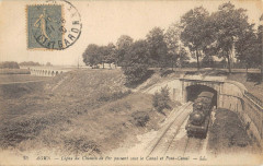 Agen Ligne Du Chemin De Fer Passant Sous Le Canal à Agen