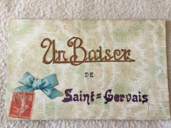 Un Baiser De Saint Gervais (cpa avec découpis motif noeud de ruban -
													74 Haute Savoie
												
