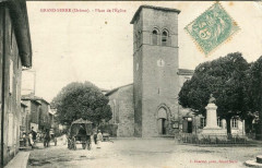 Grand Serre Place De L'Eglise (cpa animée) -
													26 Drôme
												