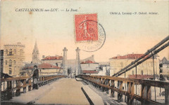 Castelmoron Surlot Le Pont (cpa colorisée