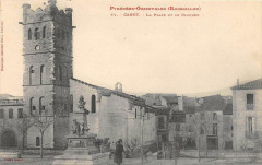 Canet La Place Et Le Clocher (cpa rare Canet Village