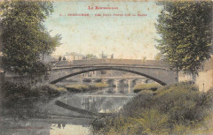 Perpignan Les Deux Ponts Sur La Basse (cliché colorisé à Perpignan