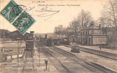 Chars La Gare Vue D'Ensemble (Train cpa cliché pas courant