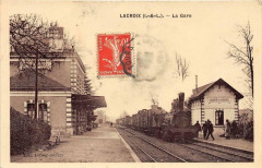 Lacroix La Gare (Train En Gare) Cpa Glacee De Belle Qualite
