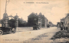 Fournes La Rue Faidherbe (cpa pas courante -
													59 Nord
												