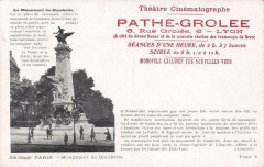 Paris Publicite Pathe Grolee Cinematographie Monument De Gambetta à Paris