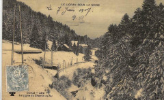 Le Lioran Sous La Neige La Ligne Du Chemin De Fer (cpa toilée émaillée pa