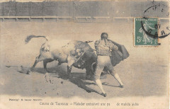 Course De Taureaux Matador Executant Un Pa De Muleta Aidee