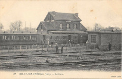 Milly Sur Therain La Gare (Train cliché rare avec le train