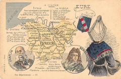 Cpa Figurant Le Departement De L'Eure (dos non divisé) -
													27 Eure
												