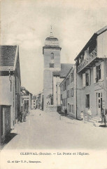 Clerval La Poste Et Eglise
