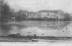 Inondations 1910 Ile Saint Denis Quartier Du Chemin Vert à Saint-Denis