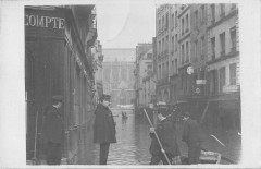 Paris Carte Photo D'Une Rue Inonde (a localiser dans Paris à Paris