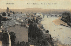 Pont Du Chateau Vue De La Place De L'Air (cpa toilée