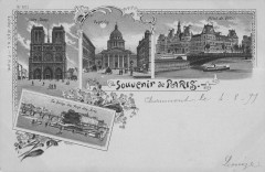 Paris Cpa Precurseur Souvenir De Paris Dans Le Gout Gruss Aus à Paris
