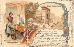 Paris Xe Cpa Precurseur Marchande De 4 Saisons Porte S Denis Illustrateur à Paris 10e