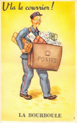 La Bourboule Jolie Cpa A Systeme De Depliant Avec Un Facteur à La Bourboule
