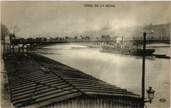 Carte postale ancienne Paris crue de la Seine Inondations 1910
                                                                     à Paris
                                