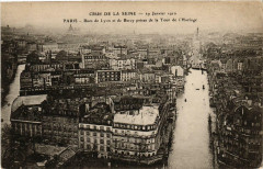 Carte postale ancienne Rues de Lyon et de Bercy prises de la Tour de l'Horloge
                                                                     à Paris 12e
                                