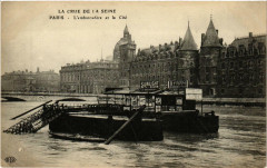 Paris L'embarcadere et la Cite Inondations 1910 à Paris