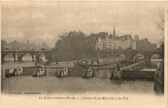 Carte postale ancienne Paris L'Ecluse de la Monnaie a la Cite La Seine a travers de Paris
                                                                     à Paris 6e
                                